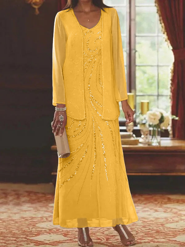 Jacketed Mother of the Bride & Groom Sheath Column Dresses with Sequins
