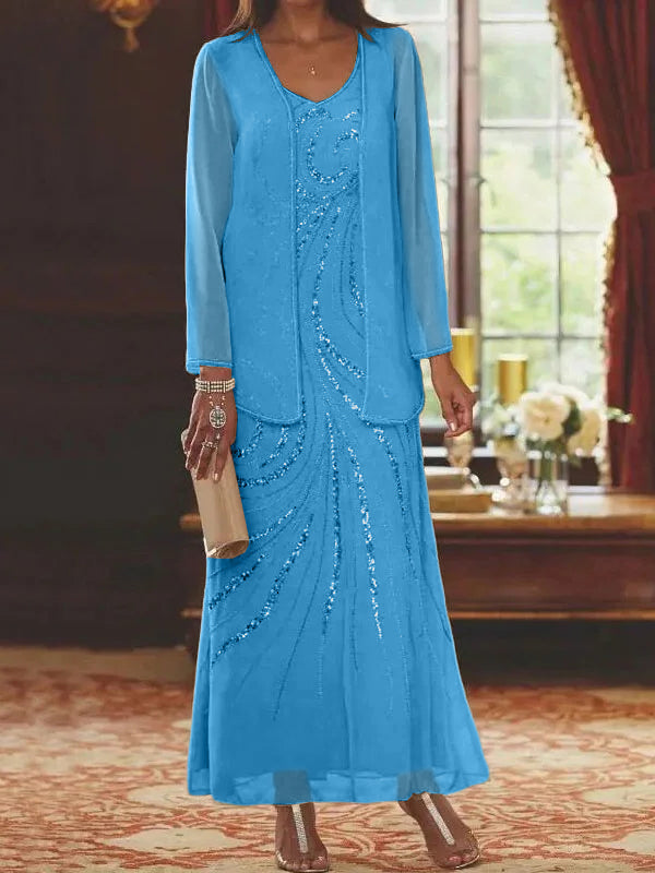 Jacketed Mother of the Bride & Groom Sheath Column Dresses with Sequins