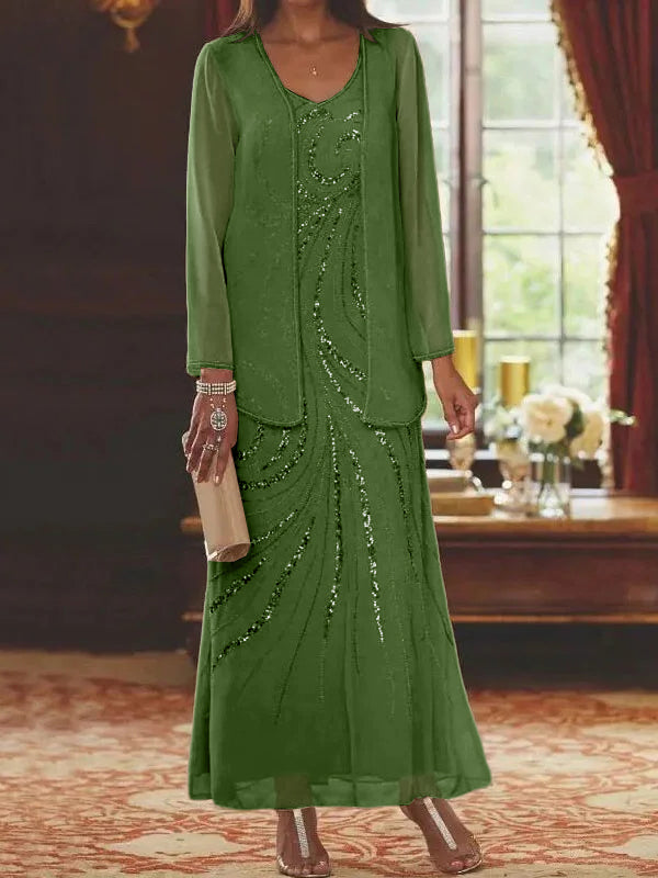 Jacketed Mother of the Bride & Groom Sheath Column Dresses with Sequins
