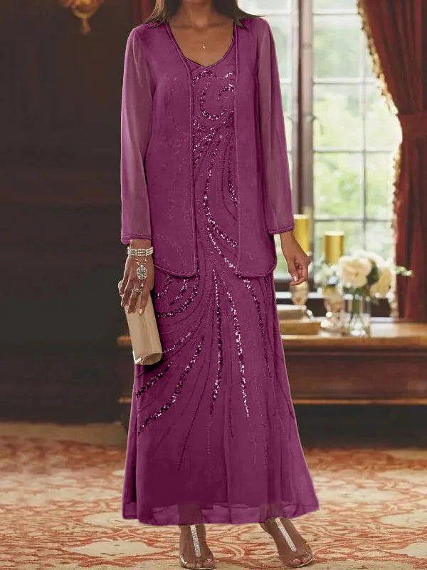 Jacketed Mother of the Bride & Groom Sheath Column Dresses with Sequins