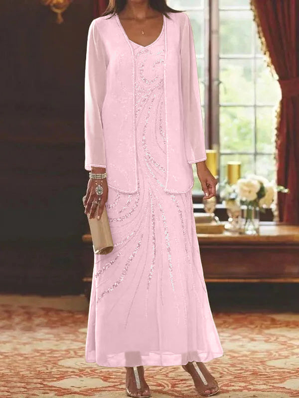 Jacketed Mother of the Bride & Groom Sheath Column Dresses with Sequins