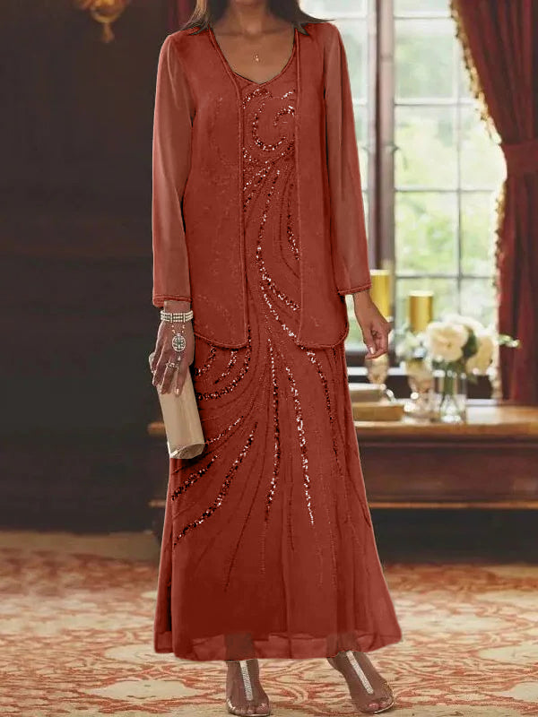 Jacketed Mother of the Bride & Groom Sheath Column Dresses with Sequins