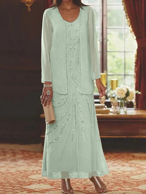 Jacketed Mother of the Bride & Groom Sheath Column Dresses with Sequins
