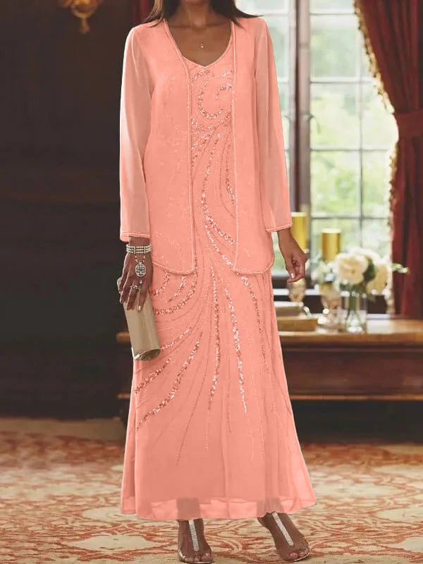 Jacketed Mother of the Bride & Groom Sheath Column Dresses with Sequins