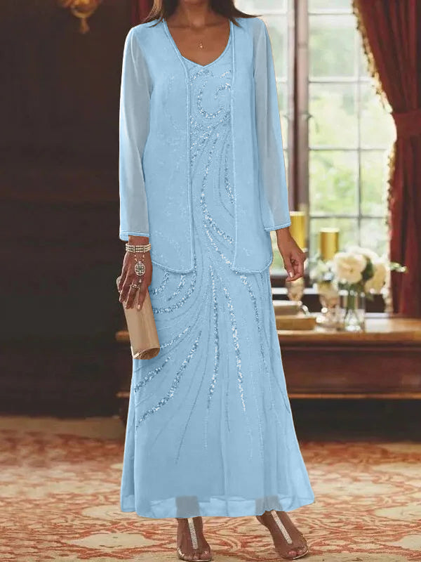 Jacketed Mother of the Bride & Groom Sheath Column Dresses with Sequins
