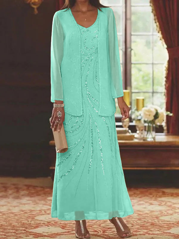 Jacketed Mother of the Bride & Groom Sheath Column Dresses with Sequins
