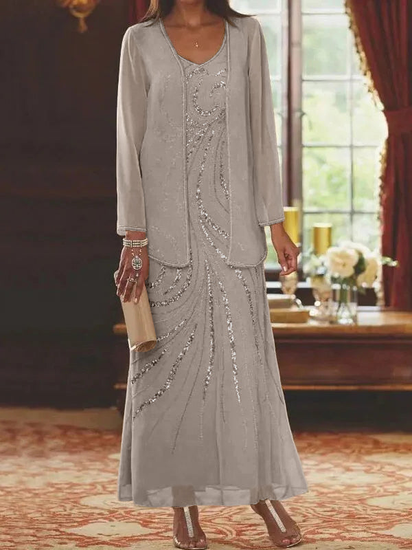 Jacketed Mother of the Bride & Groom Sheath Column Dresses with Sequins