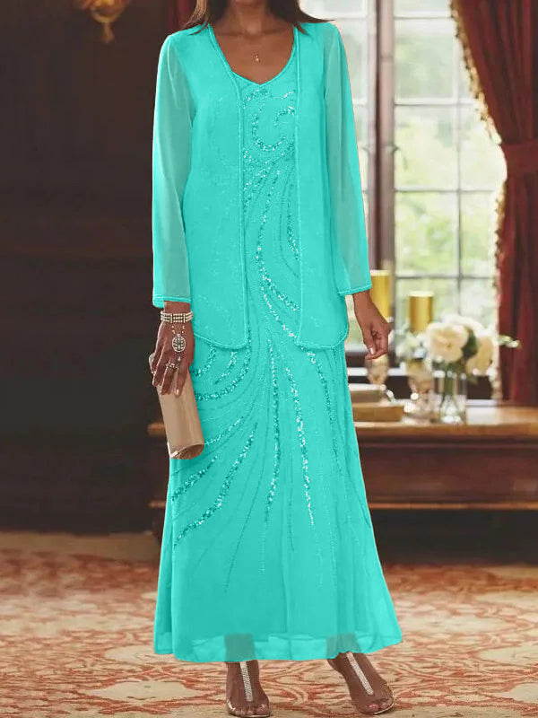 Jacketed Mother of the Bride & Groom Sheath Column Dresses with Sequins