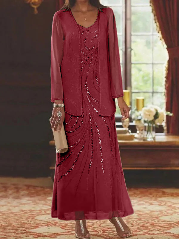 Jacketed Mother of the Bride & Groom Sheath Column Dresses with Sequins