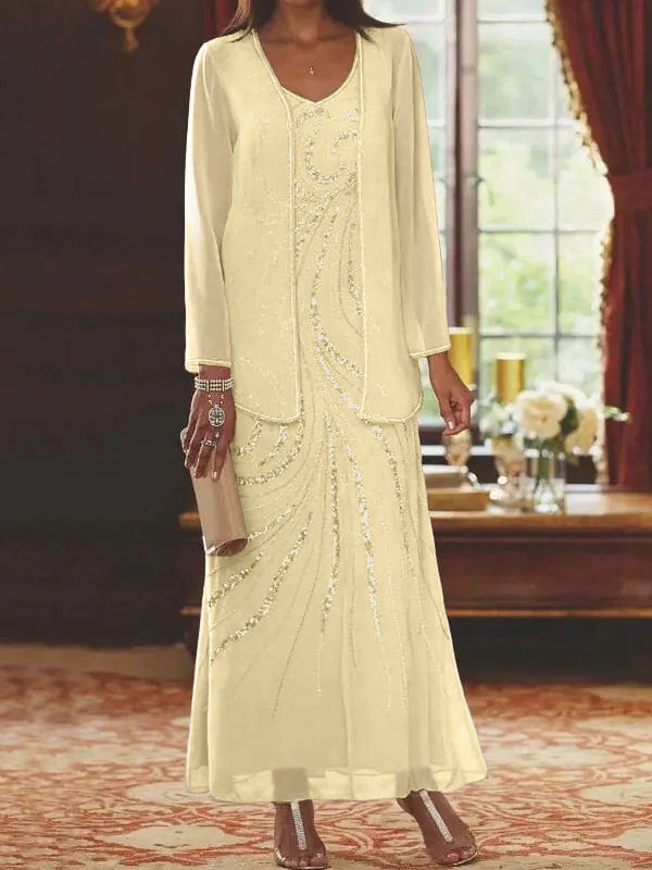 Jacketed Mother of the Bride & Groom Sheath Column Dresses with Sequins