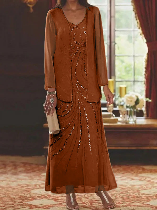 Jacketed Mother of the Bride & Groom Sheath Column Dresses with Sequins