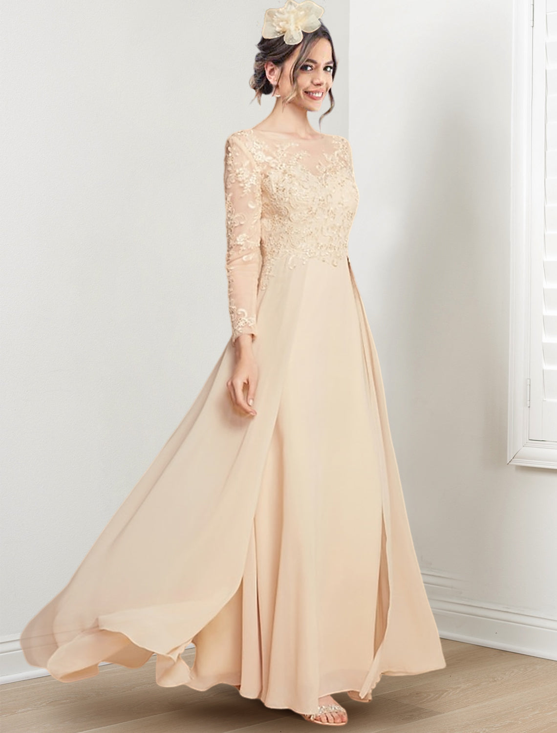 Jewel Neck Mother of the Bride A Line Dresses