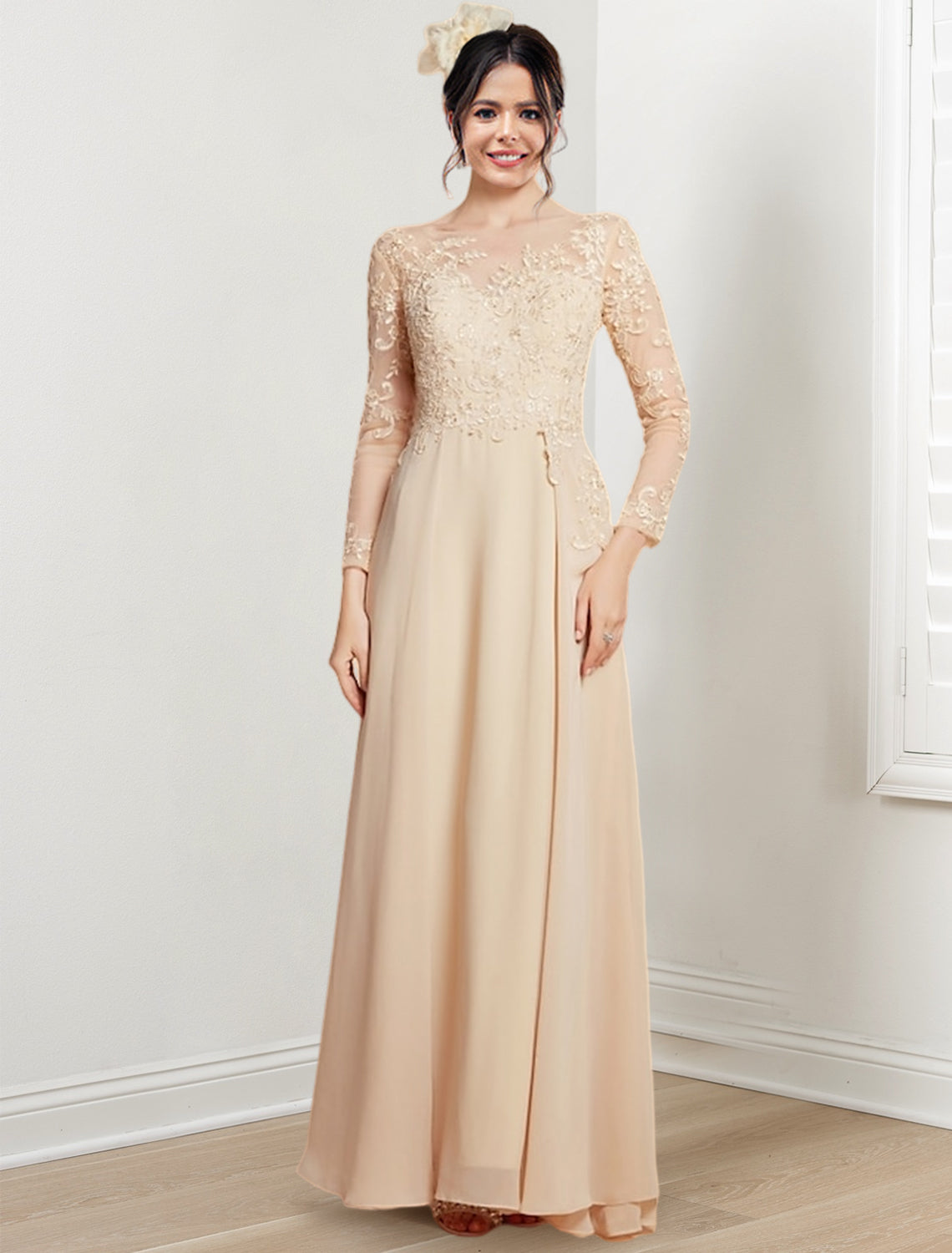Jewel Neck Mother of the Bride A Line Dresses
