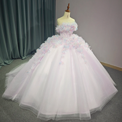 Lace Quinceanera Ball Gown Strapless Dress Sweet 16 Dress