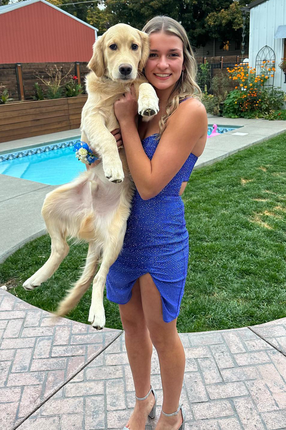 Lace-Up Back Sequin Fuchsia Homecoming Dress Tight Short Cocktail Dresses