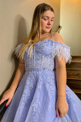 Lavender Homecoming Dress Corset A-Line Lace Short Cocktail Dresses With Feathered Detachable Sleeves