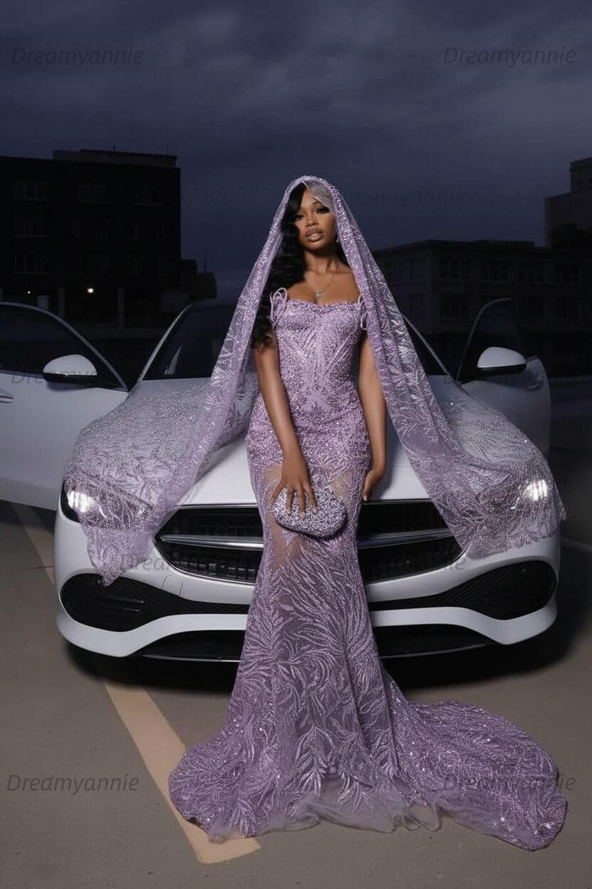 Strapless Silver Prom Dress Sequined Tulle Mermaid Formal Evening Dress