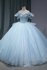 Light Blue Girls Quinceanera Dress Lace Sweetheart Beading Tulle Birthday Party Sweet 16 Ball Gown Dress