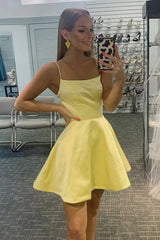 Light Blue Homecoming Dress A Line Simple Prom Dress