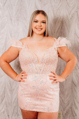 Light Blue Homecoming Dress Corset Lace Tight Short Prom Dress with Feathers
