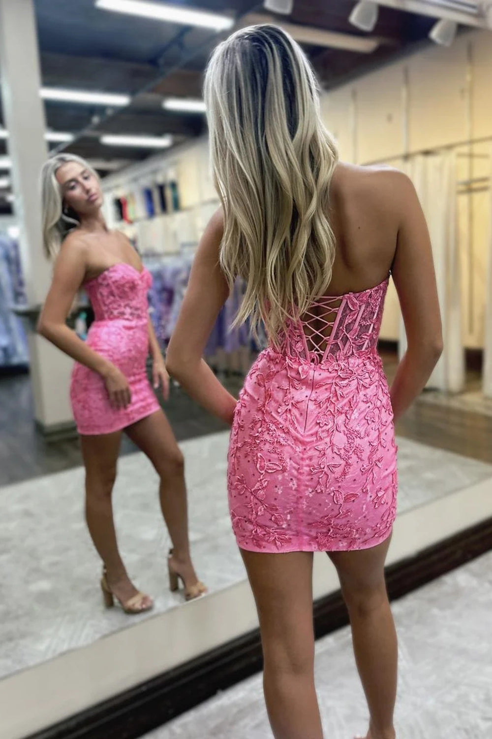 Light Blue Homecoming Dress Sweetheart Lace Tight Short Cocktail Dresses