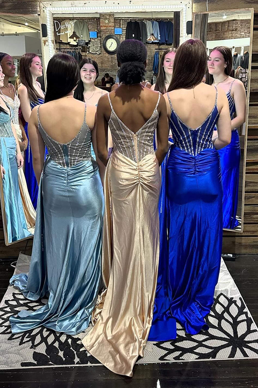 Light Blue Prom Dress Corset Beaded Side Cape Formal Dress With Slit