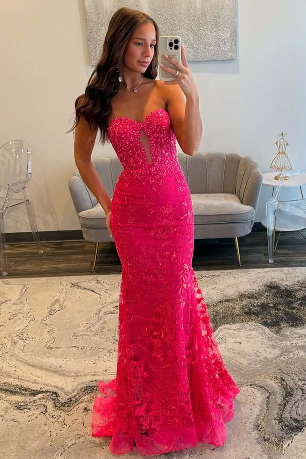 Black Prom Dress Mermaid Sweerheart Corset Evening Dress with Appliques