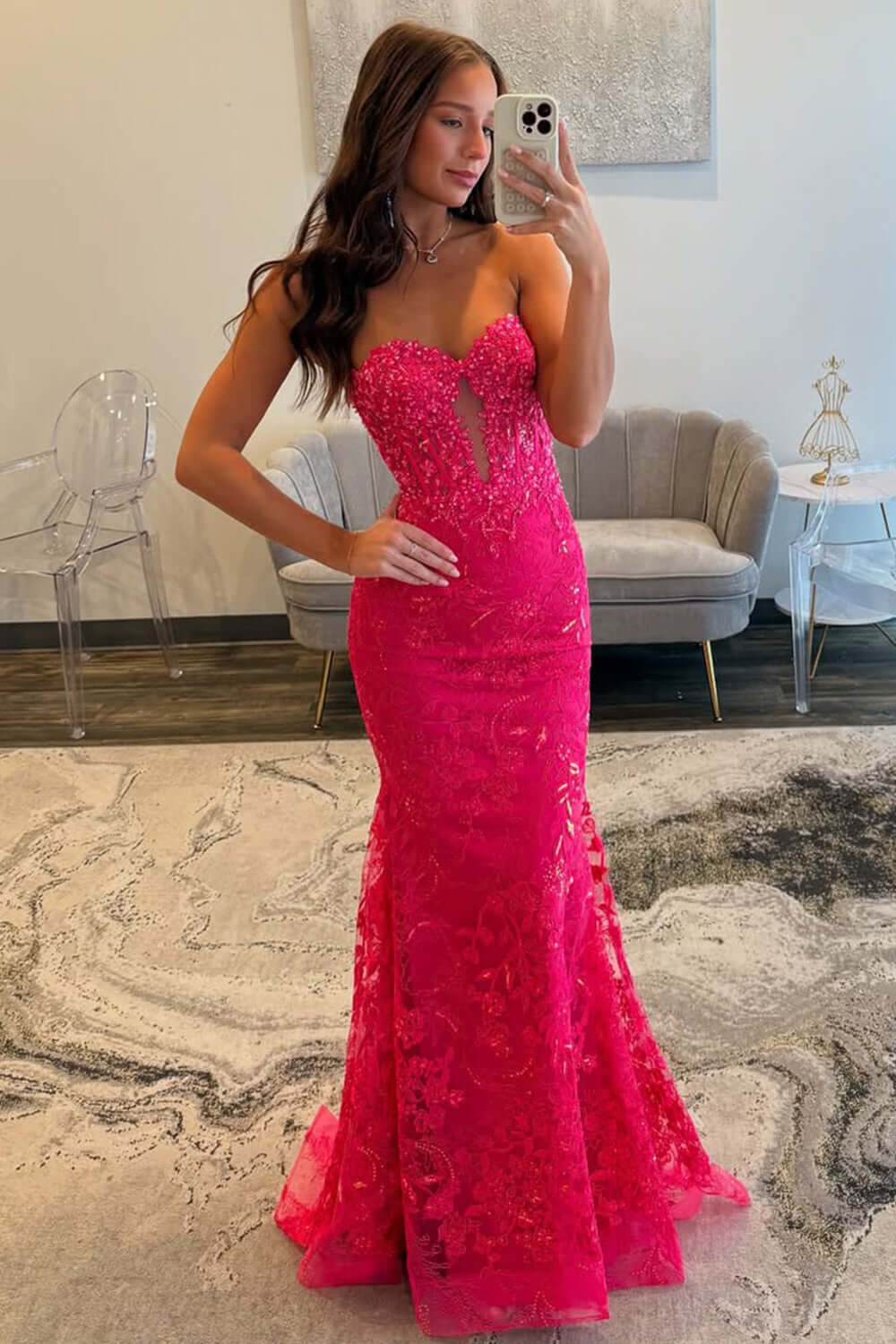 Black Prom Dress Mermaid Sweerheart Corset Evening Dress with Appliques