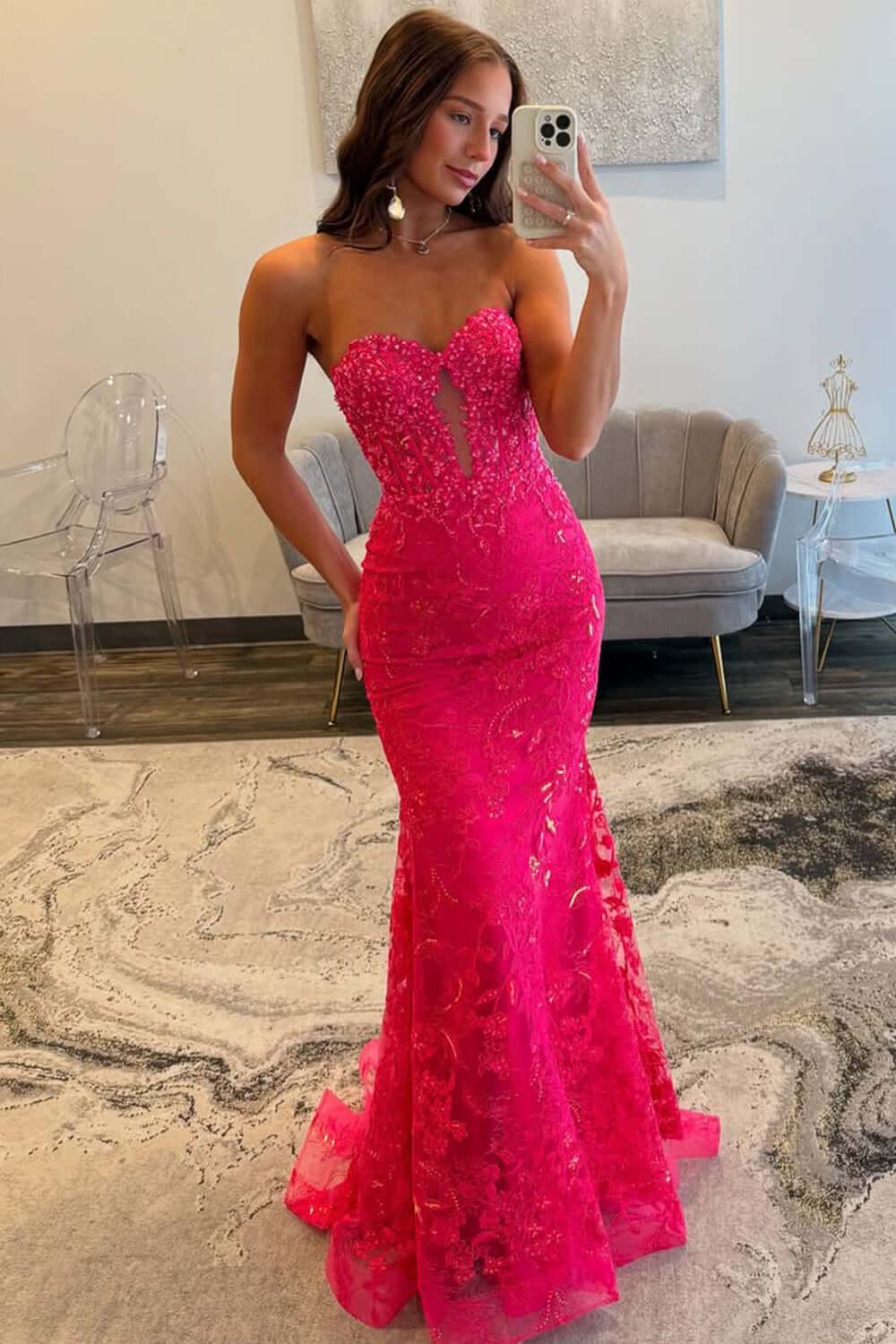Black Prom Dress Mermaid Sweerheart Corset Evening Dress with Appliques