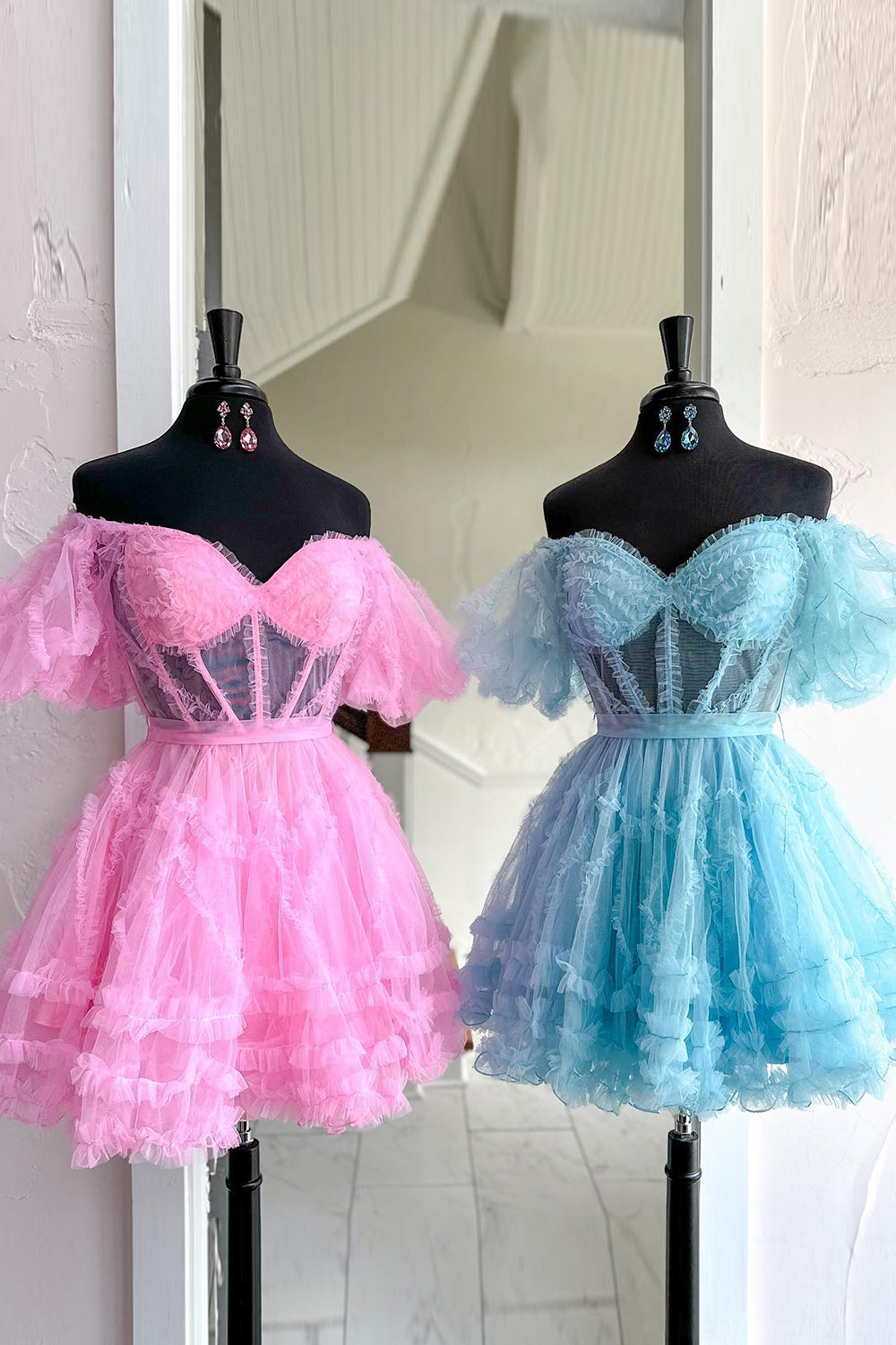 Light Pink Homecoming Dress Corset A-Line Short Cocktail Dresses