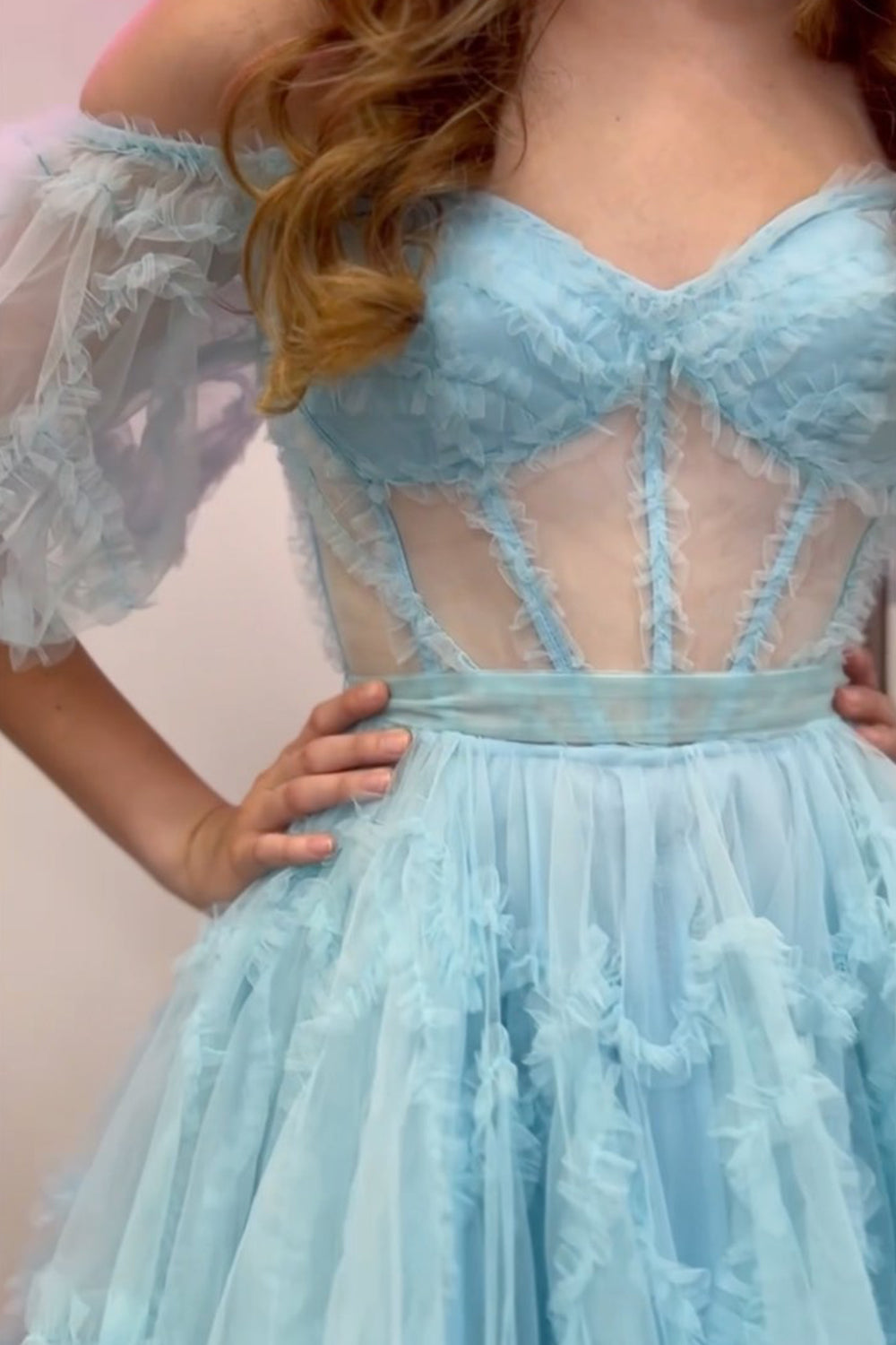 Light Pink Homecoming Dress Corset A-Line Short Cocktail Dresses