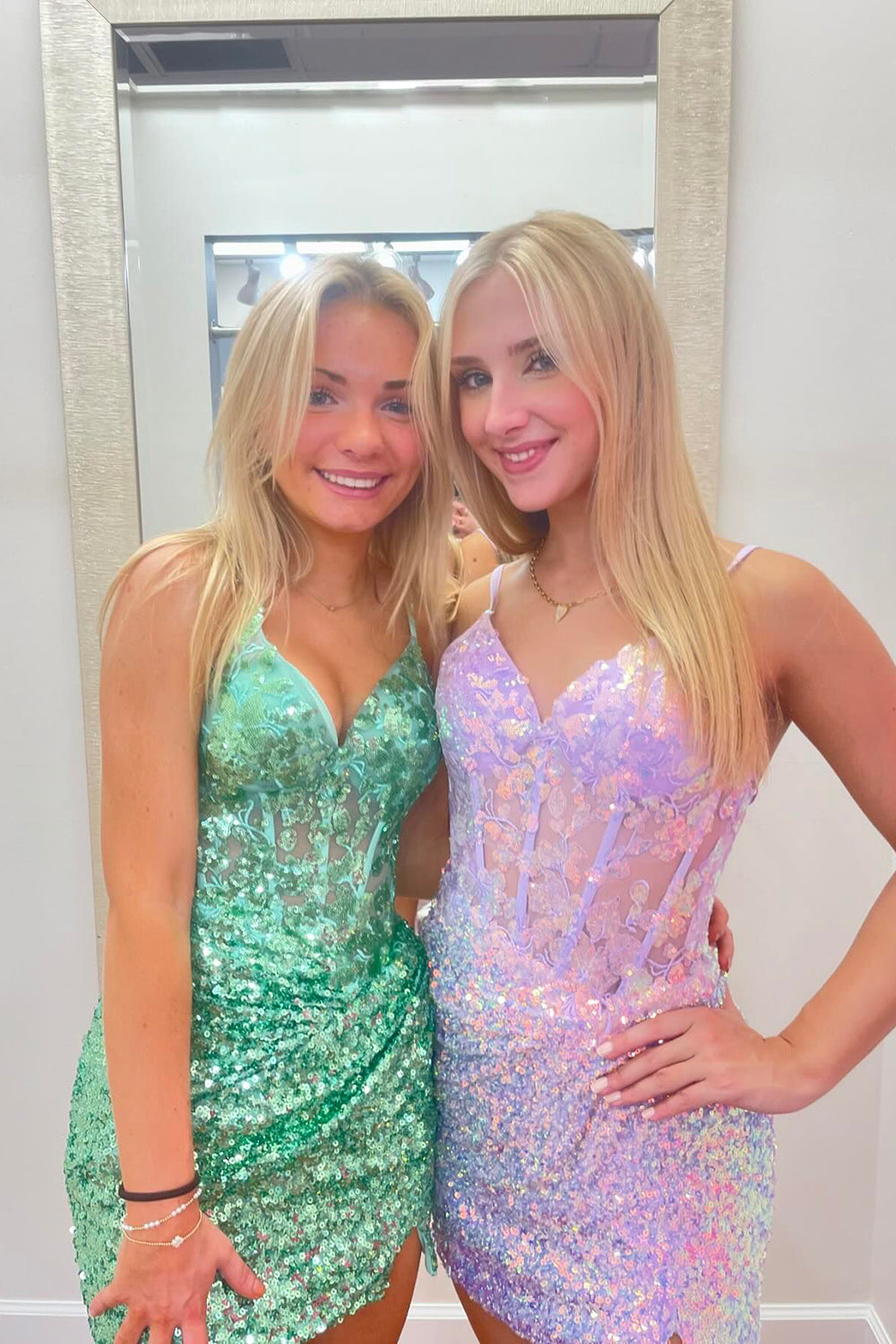 Lilac Homecoming Dress Spaghetti Straps Corset Tight Short Prom Dress