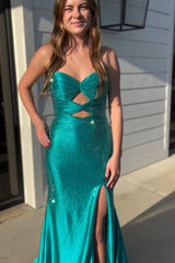 Lilac Prom Dress Hollow Out Sweetheart Formal Dress With Slit