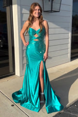 Lilac Prom Dress Hollow Out Sweetheart Formal Dress With Slit