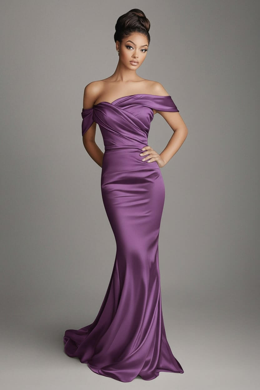 Dreamyannie Champagne Wedding Guest Dress Satin Sheath Long Formal Dress
