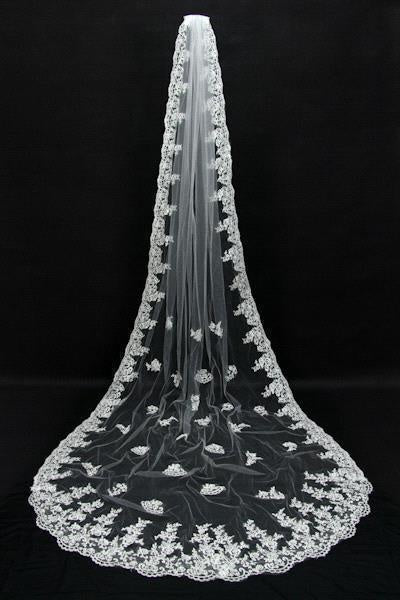 Long Lace Wedding Veil