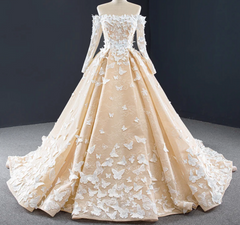 Long Sleeve Quinceanera Dress Off the Shoulder Butterfly Ball Gown Sweet 16 Dress