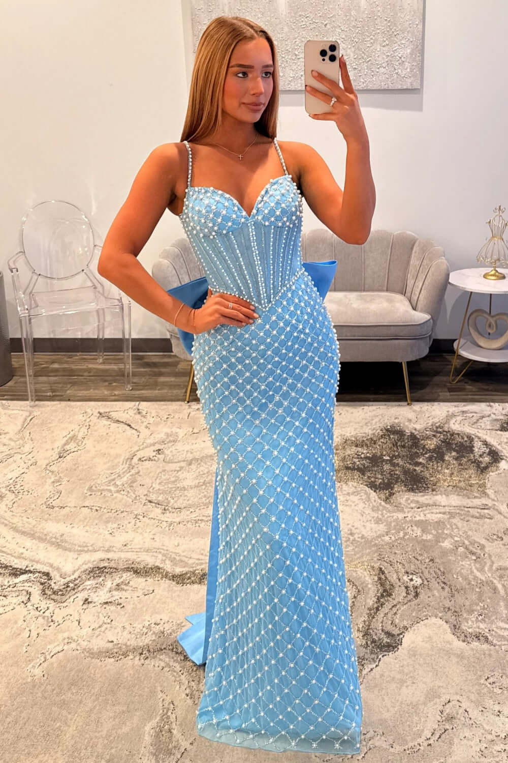Mermaid Prom Dress Black Corset Long Formal Dress With Pearls