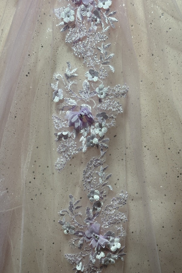 Luxury Ball Gown Sweetheart Neck Puff Sleeves Lace Appliques Beaded Pink Tulle Princess Evening Party Gowns Quinceanera Dress For Sweet 16