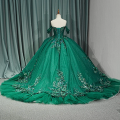 Luxury Green Organza Quinceanera Dress Ball Gown Sweet 16 Dress