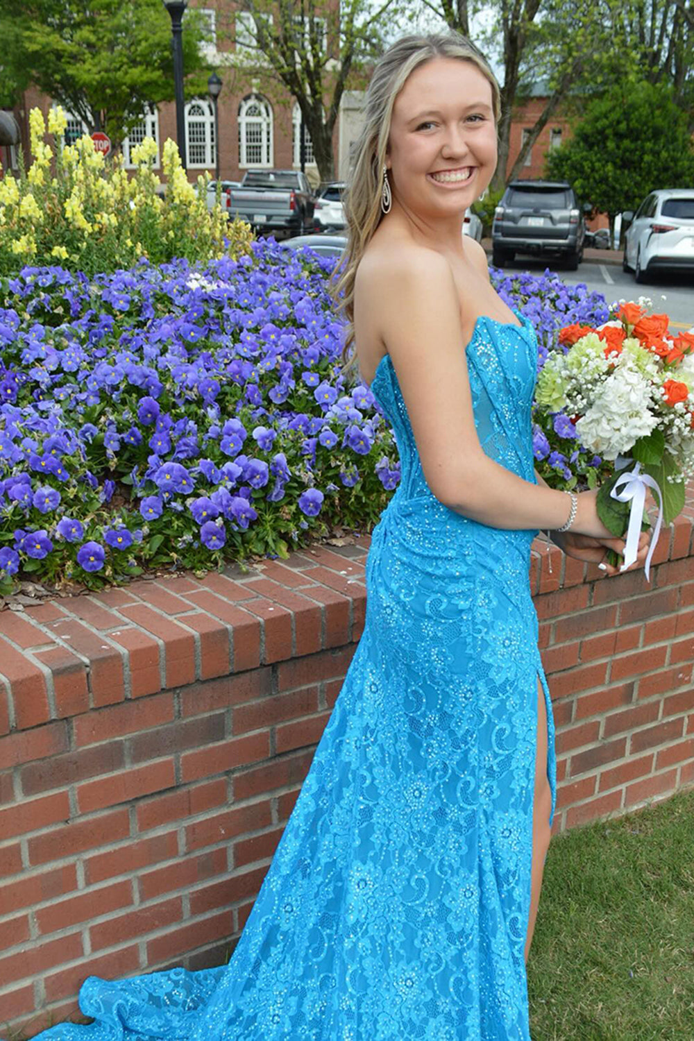 Mermaid Black Prom Dress Strapless Corset Formal Dress With Appliques