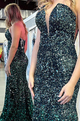 Mermaid Dark Green Prom Dress Sweetheart Long Formal Dress
