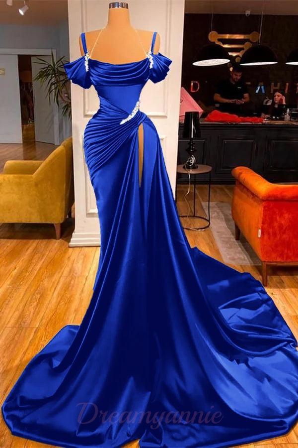 Mermaid Prom Dress Off The Shoulder Ruffles With High Split