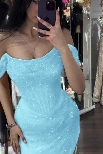Mermaid Prom Dress Sequined Off the Shoulder Formal Dress