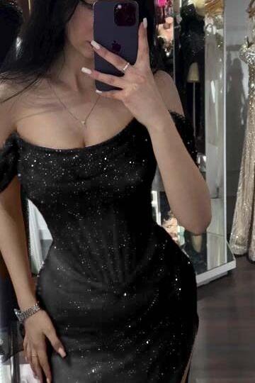Mermaid Prom Dress Sequined Off the Shoulder Formal Dress