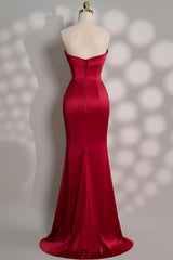 Mermaid Prom Dress Sleeveless Sweetheart Satin Formal Dress
