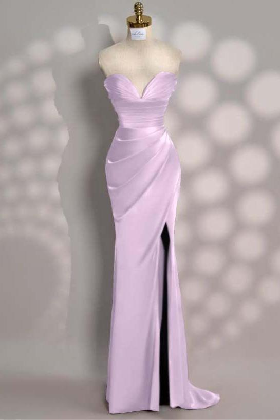 Mermaid Prom Dress Sleeveless Sweetheart Satin Formal Dress