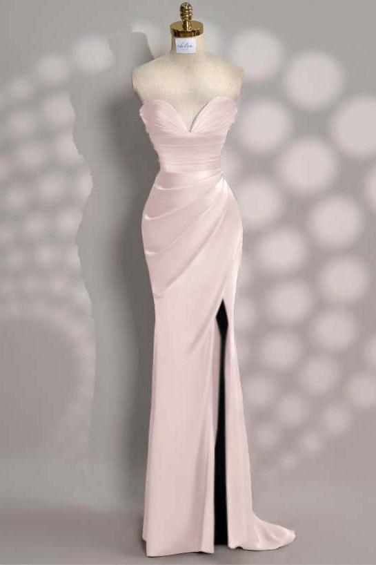 Mermaid Prom Dress Sleeveless Sweetheart Satin Formal Dress