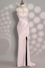 Mermaid Prom Dress Sleeveless Sweetheart Satin Formal Dress