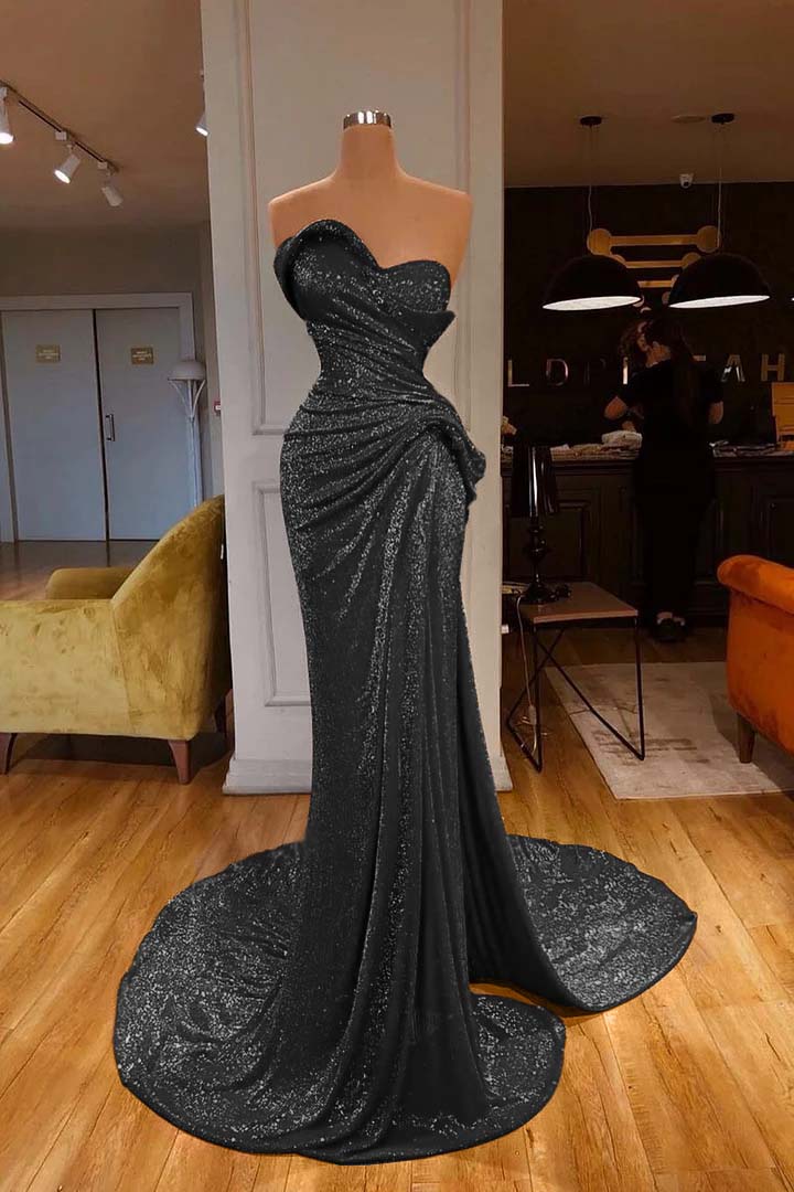 Mermaid Prom Dress Sleeveless Sweetheart Sequined Formal Dress